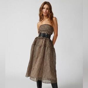 Sister Jane Lisette Leopard Print Midi Skirt